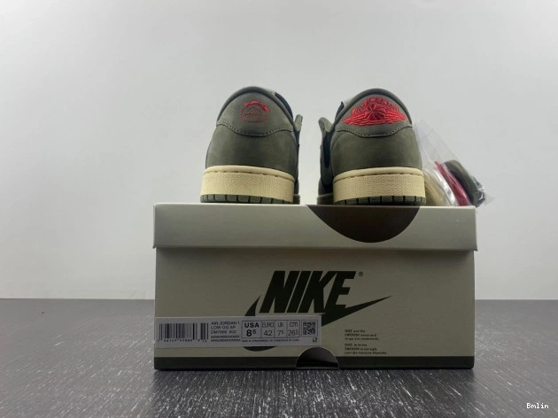 Bmlin OLIVE' AIR SCOTT 1 JORDAN OG LOW DM7866-002 TRAVIS SP 'BLACK X 0717